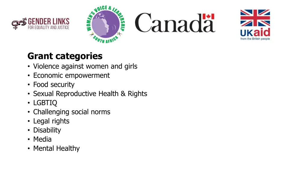 grant categories violence against women and girls
