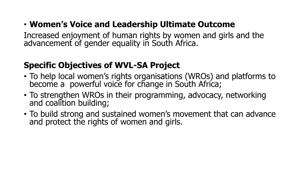 women s voice and leadership ultimate outcome
