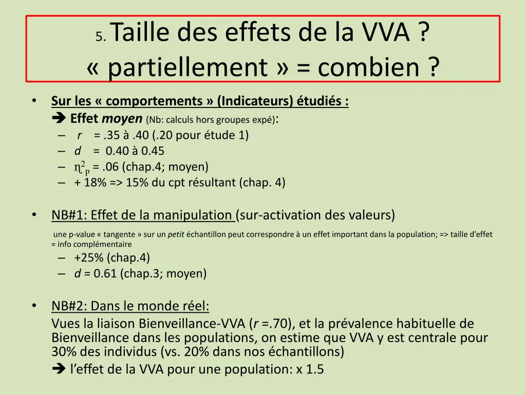 5 taille des effets de la vva partiellement