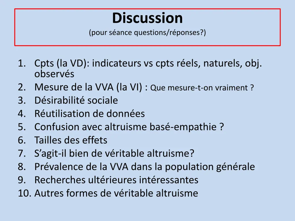 discussion pour s ance questions r ponses