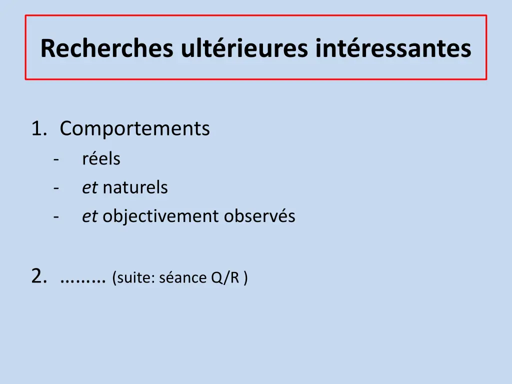 recherches ult rieures int ressantes