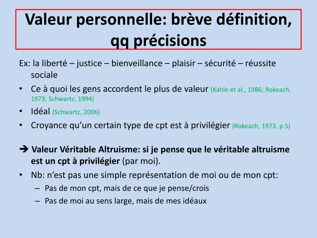 valeur personnelle br ve d finition qq pr cisions 1