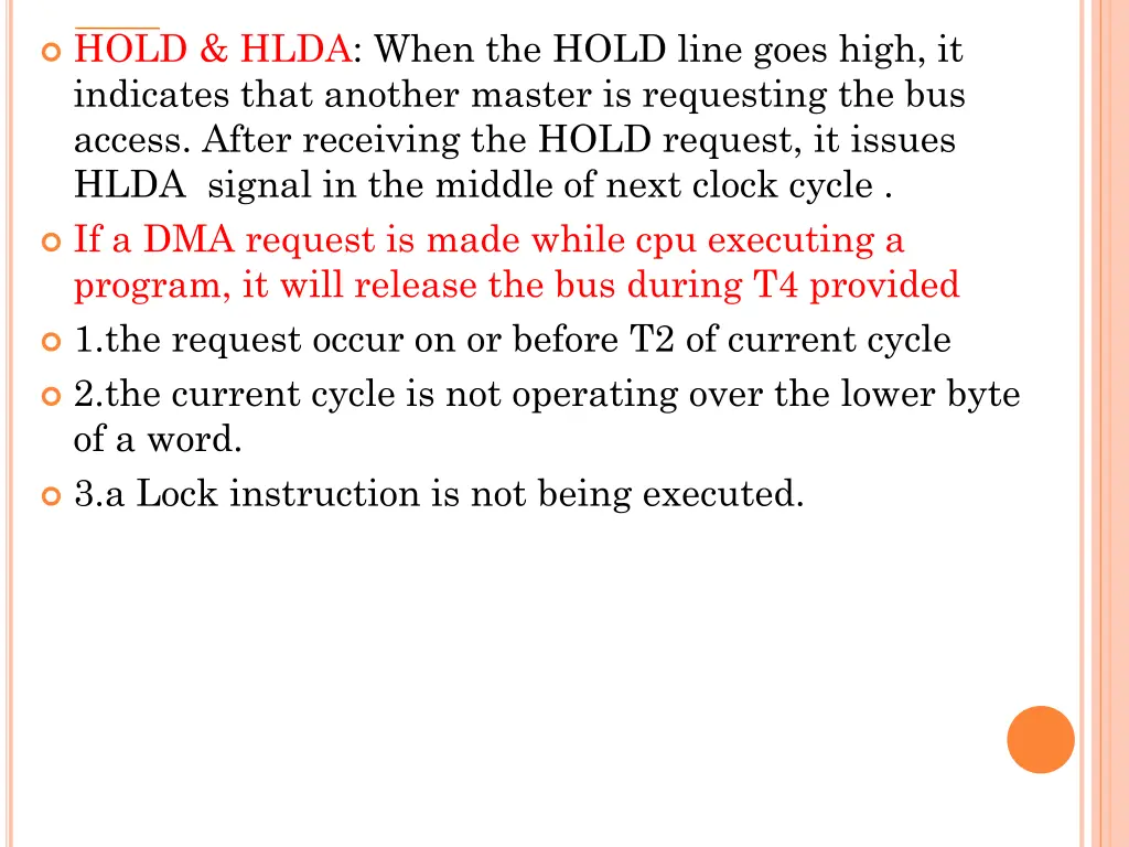 hold hlda when the hold line goes high