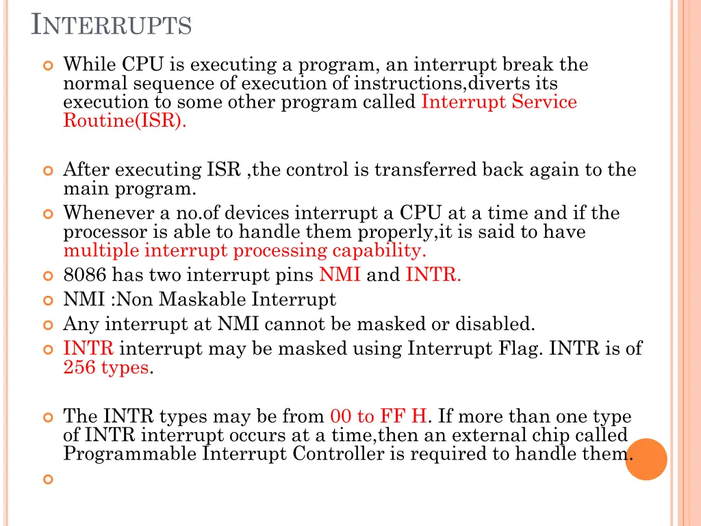 i nterrupts