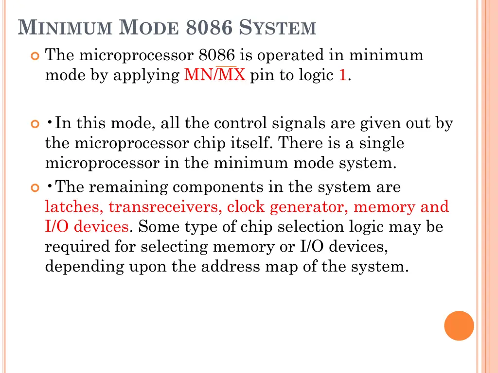 m inimum m ode 8086 s ystem the microprocessor