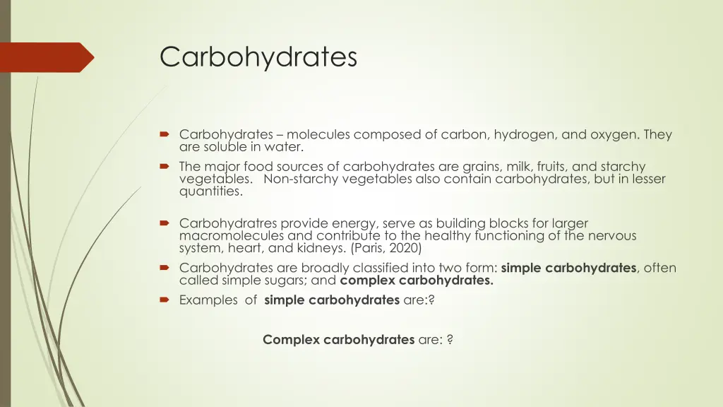 carbohydrates