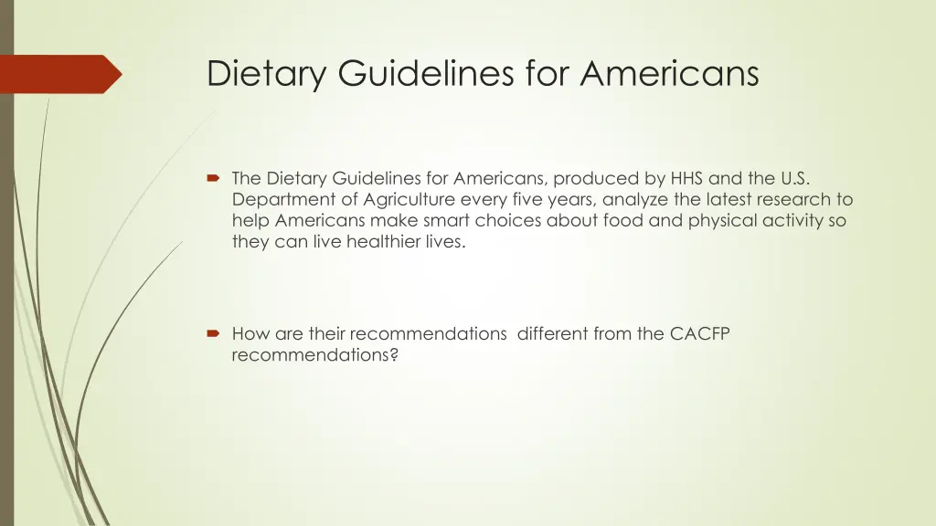 dietary guidelines for americans