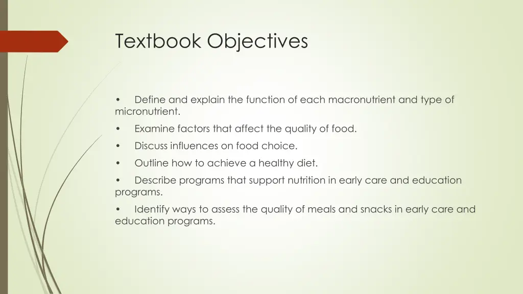 textbook objectives