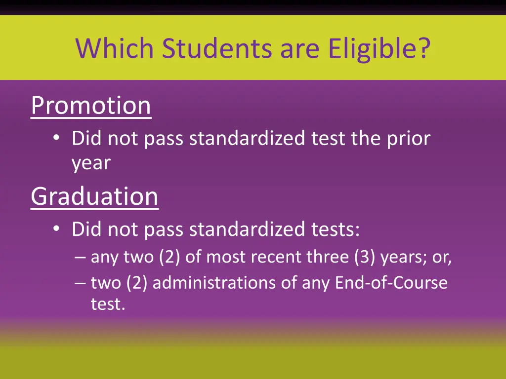 which students are eligible