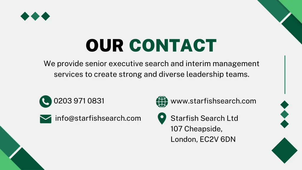 our contact we provide senior executive search