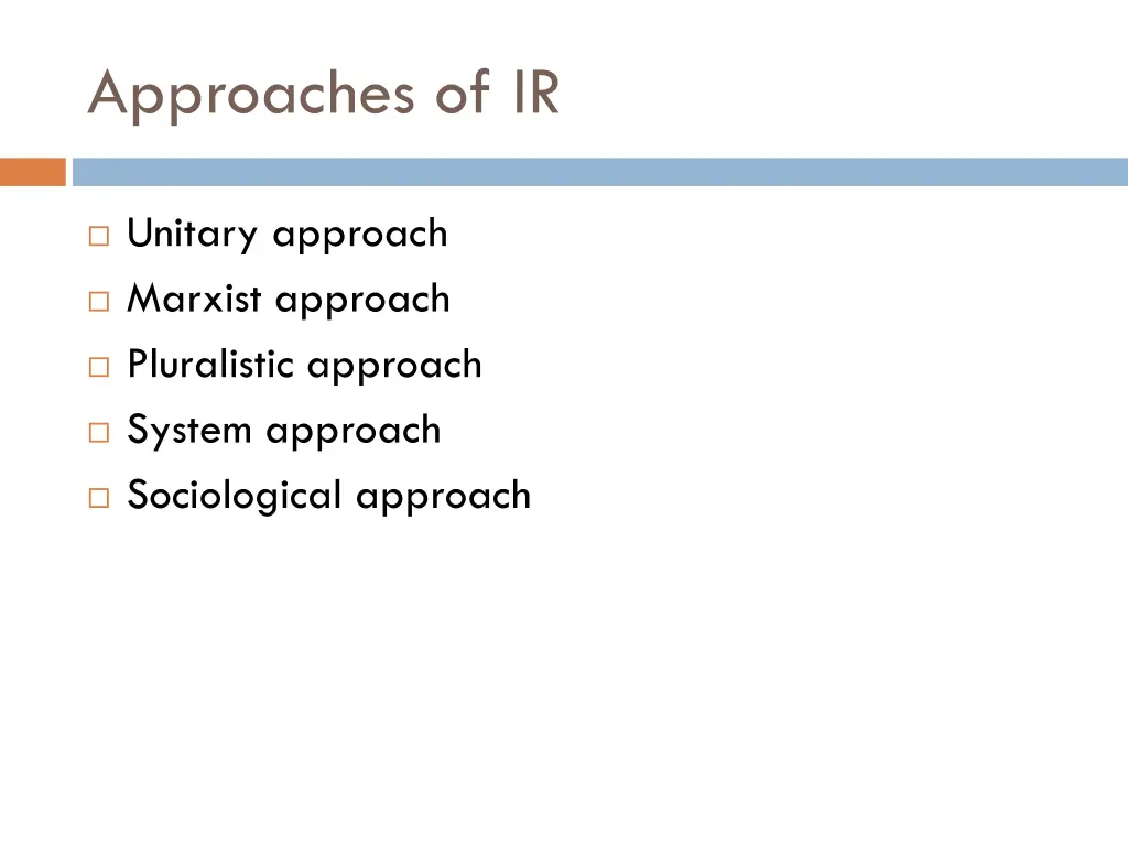 approaches of ir