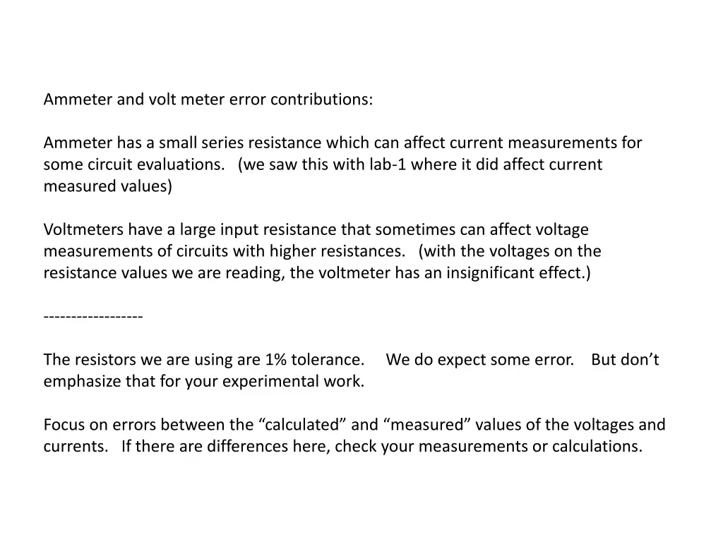 ammeter and volt meter error contributions
