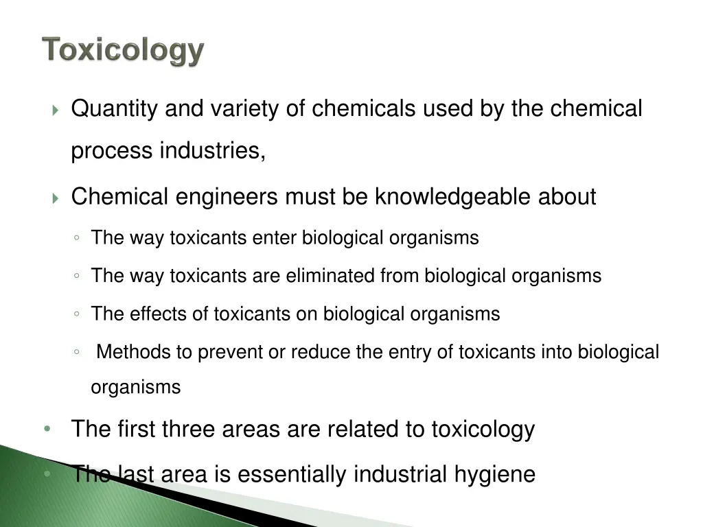 quantity and variety of chemicals used