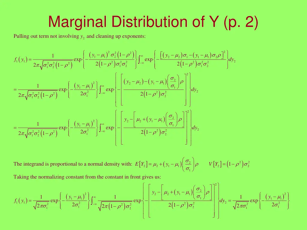marginal distribution of y p 2 pulling out term