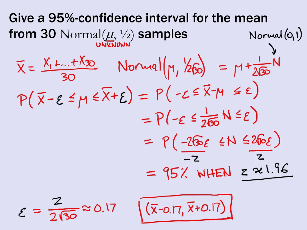 give a 95 confidence interval for the mean from