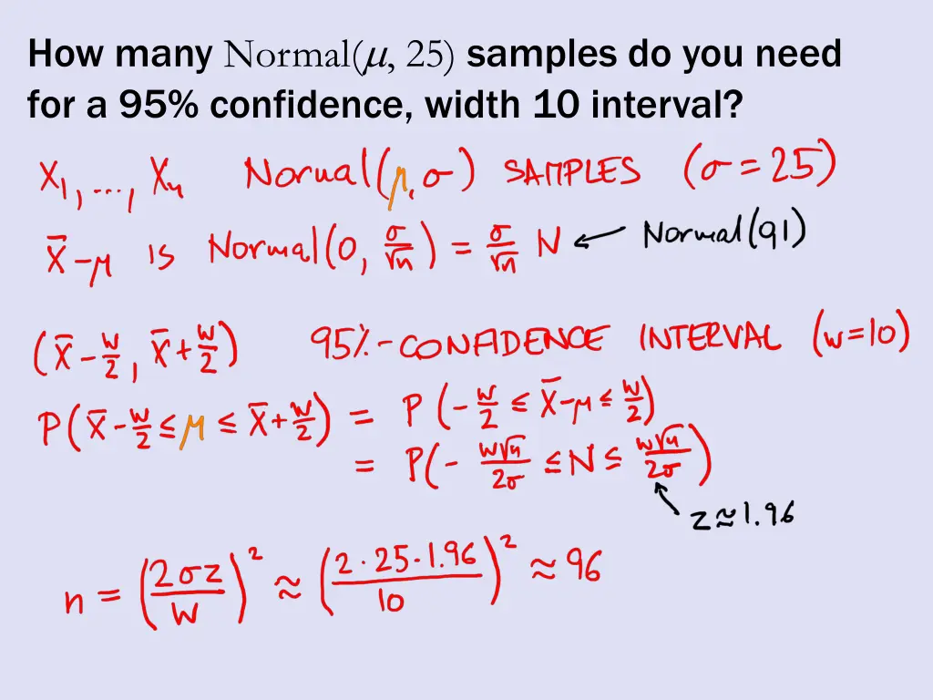 how many normal 25 samples do you need