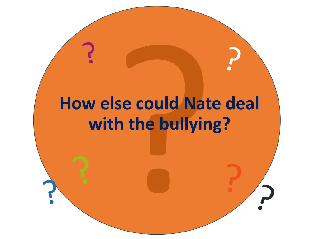 how else could nate deal with the bullying