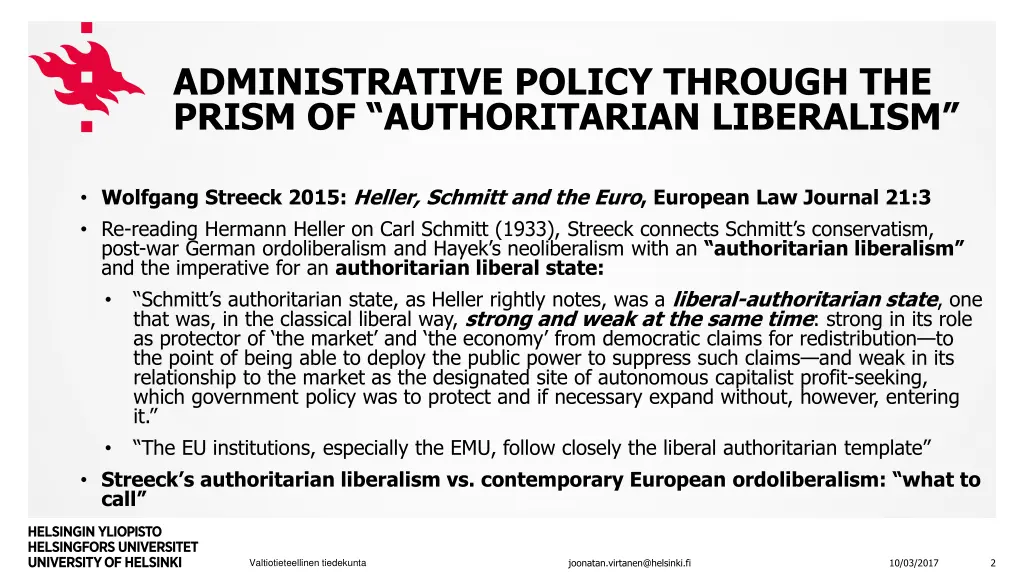 administrative policy through the prism
