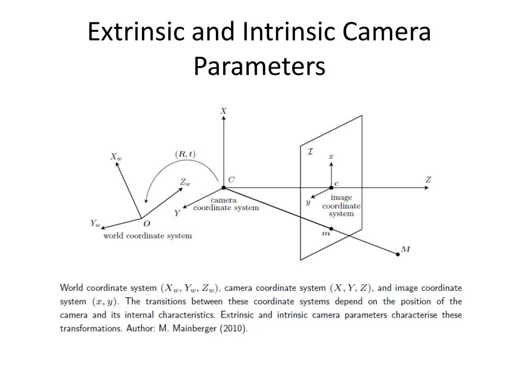 extrinsic and intrinsic camera parameters