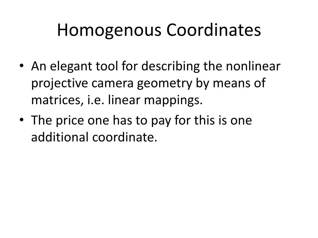 homogenous coordinates