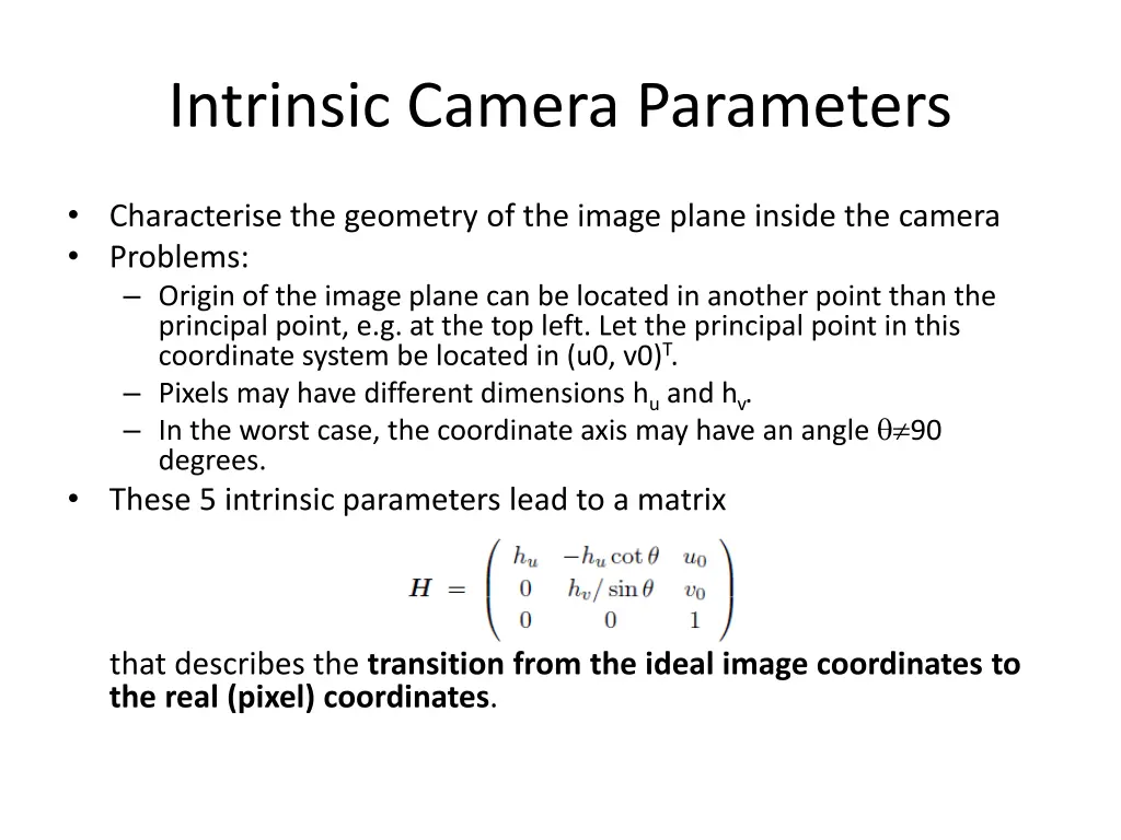 intrinsic camera parameters