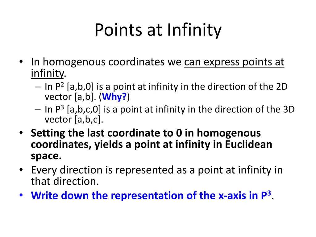 points at infinity