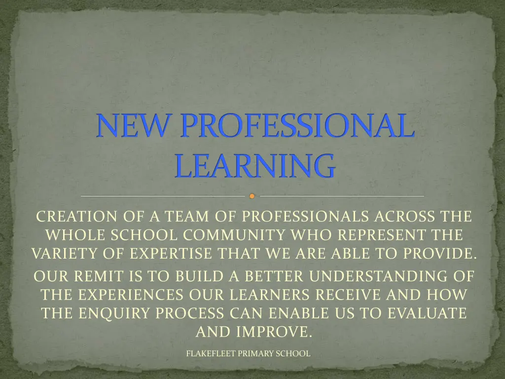 new professional learning