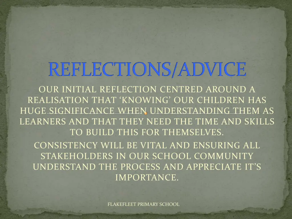reflections advice