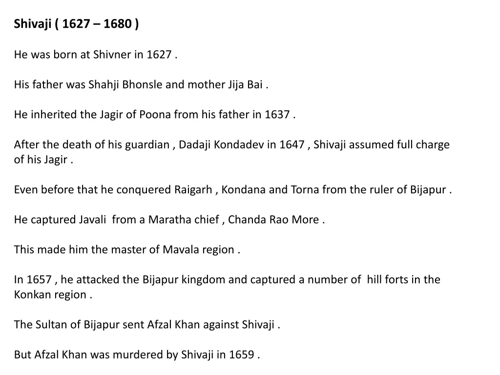 shivaji 1627 1680
