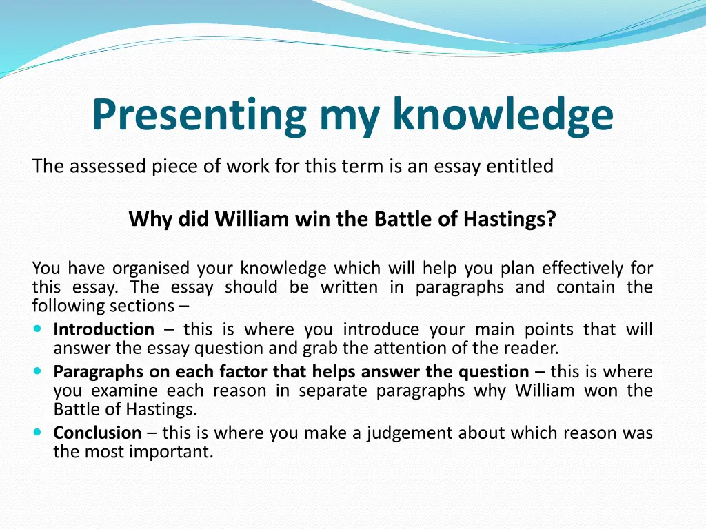 presenting my knowledge