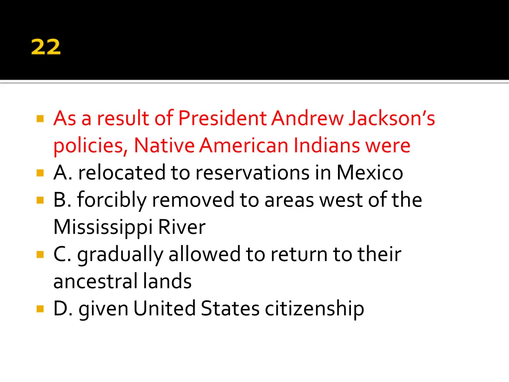 as a result of president andrew jackson