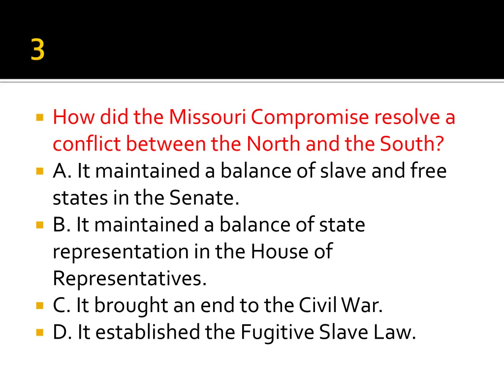 how did the missouri compromise resolve
