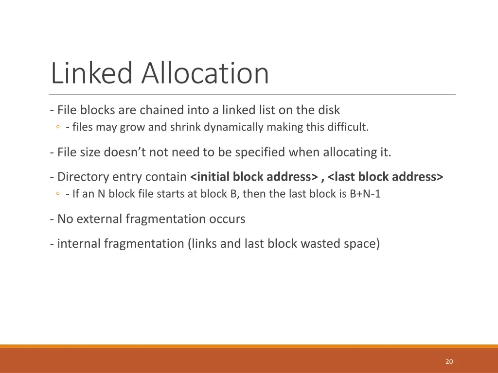 linked allocation