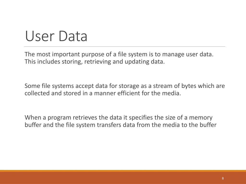 user data