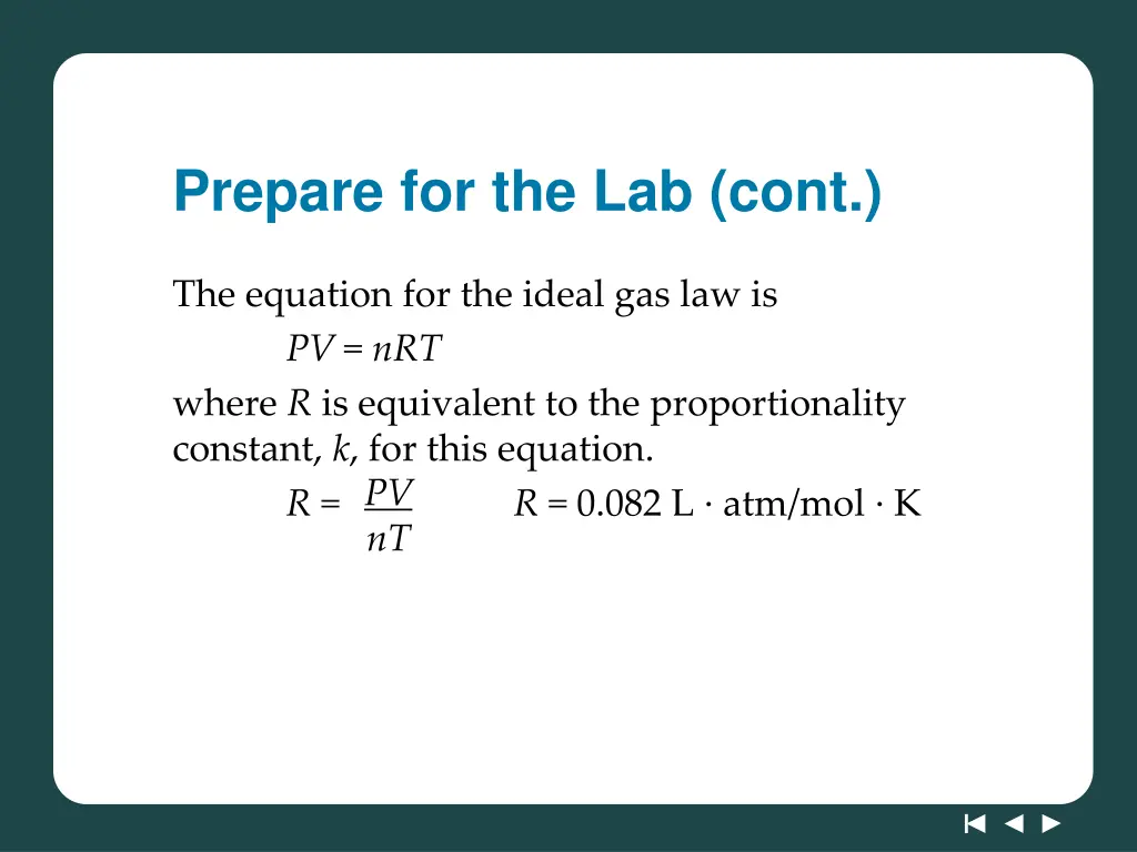 prepare for the lab cont