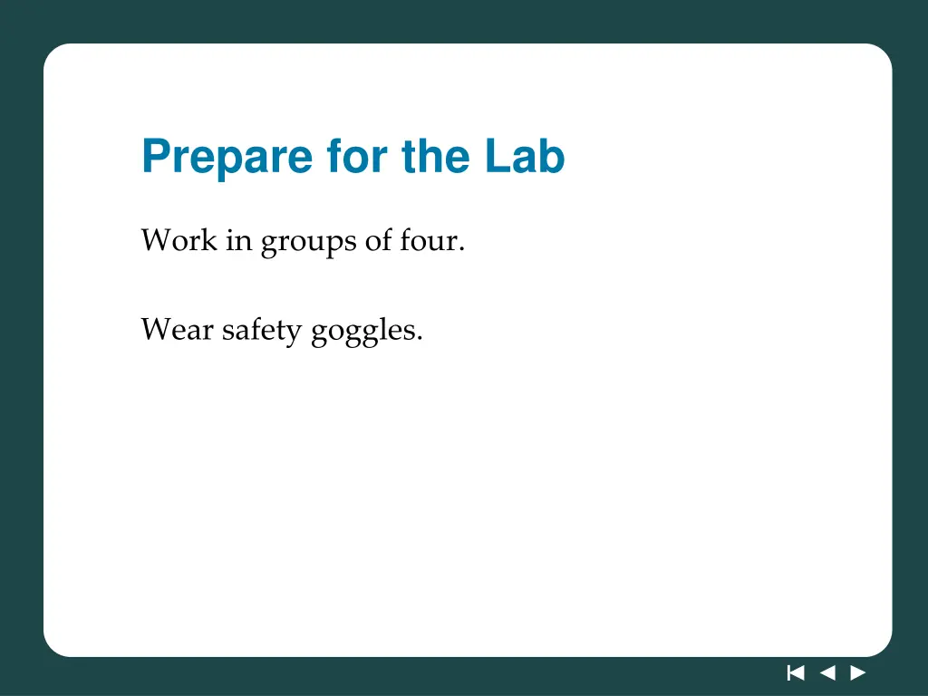 prepare for the lab