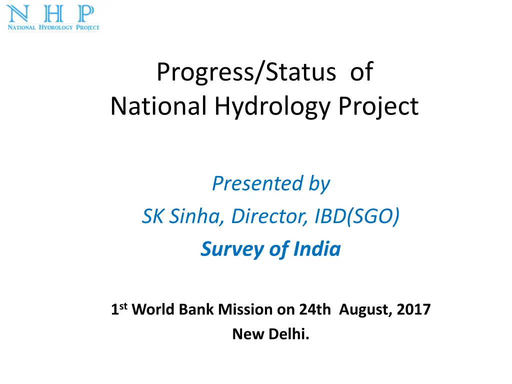 progress status of national hydrology project