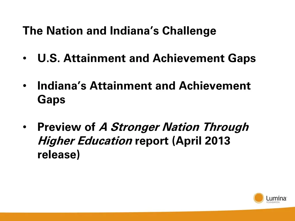 the nation and indiana s challenge