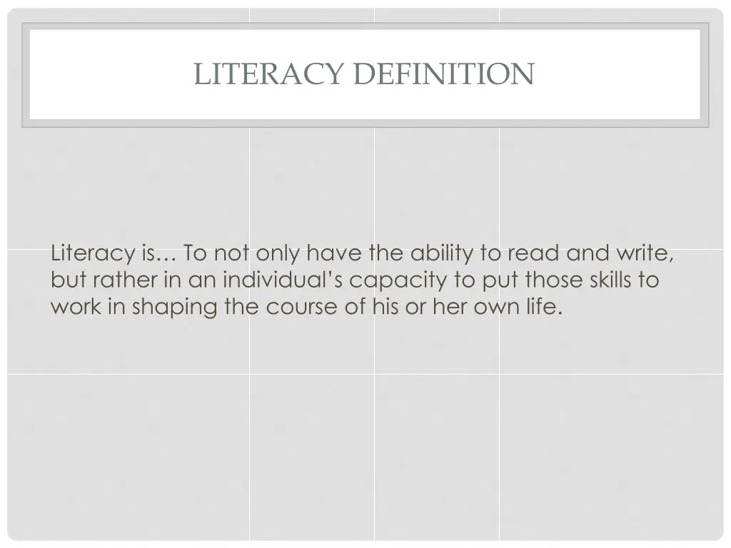 literacy definition