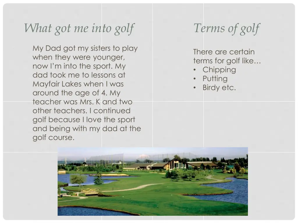 what got me into golf