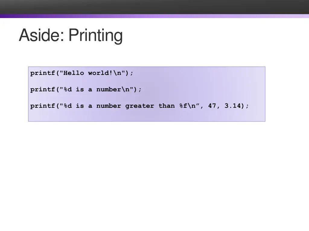 aside printing