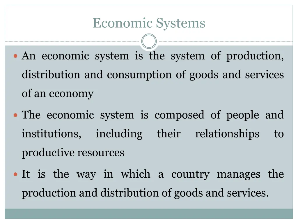 economic systems