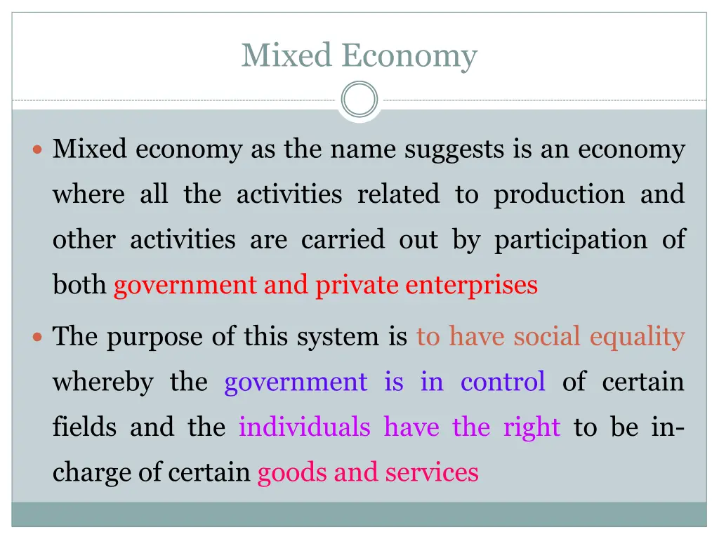mixed economy