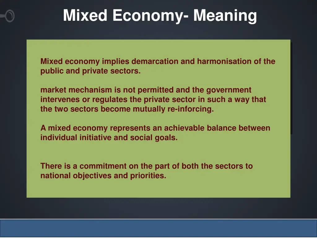 mixed economy meaning