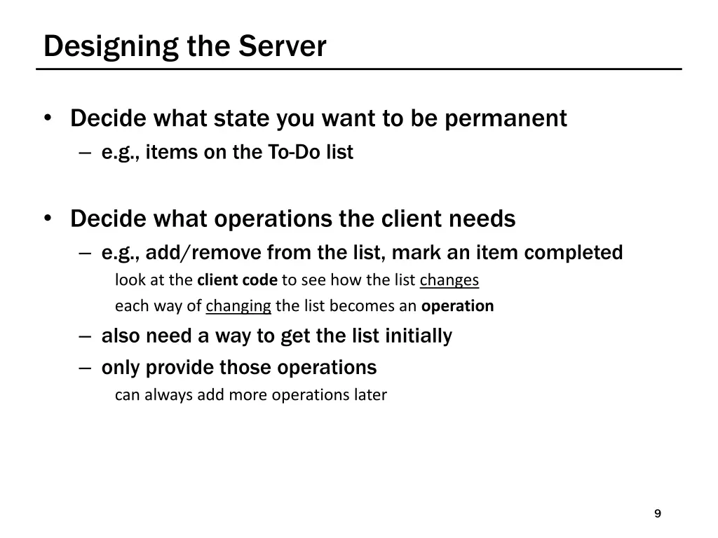 designing the server