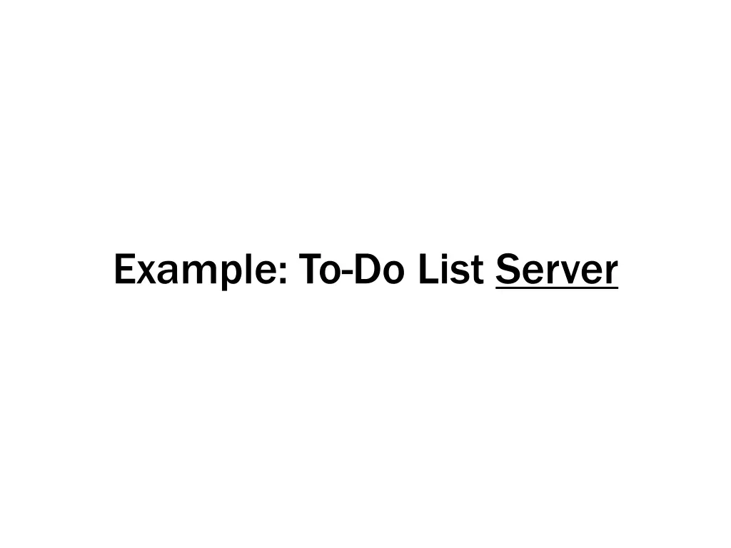 example to do list server