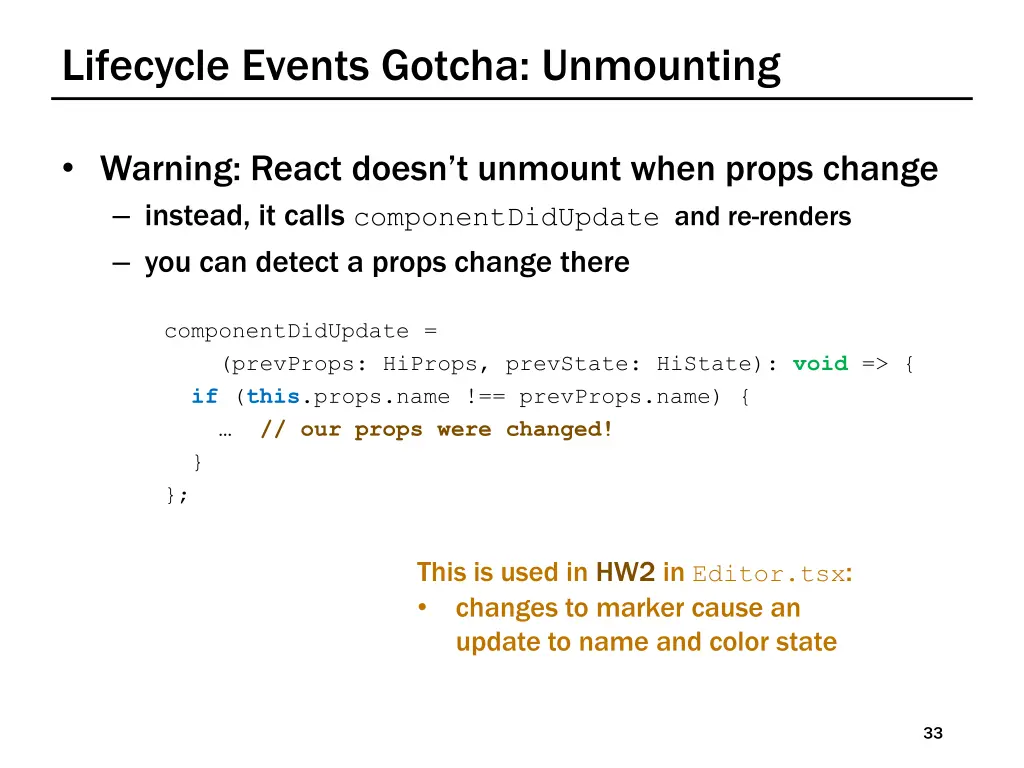 lifecycle events gotcha unmounting