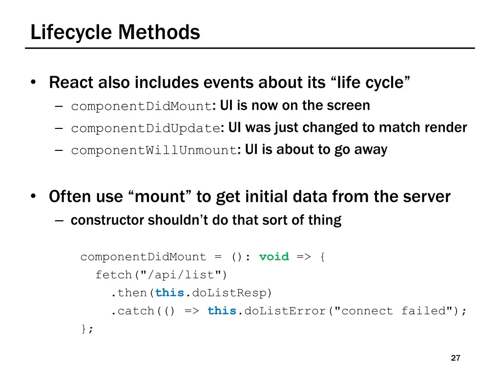 lifecycle methods
