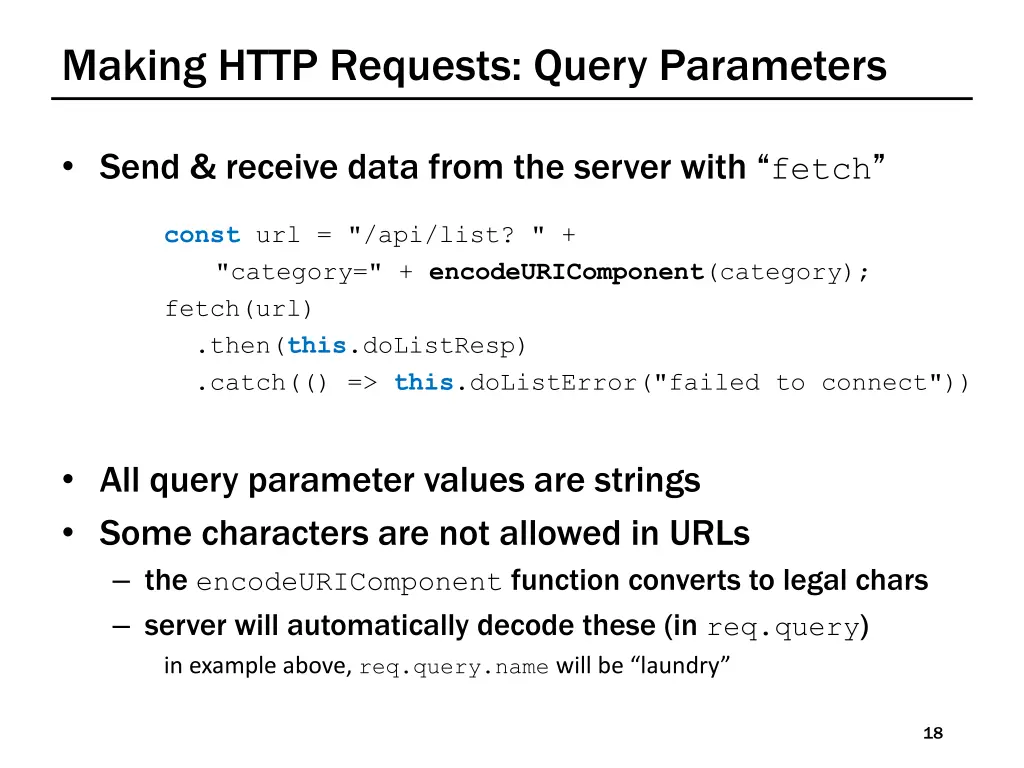 making http requests query parameters