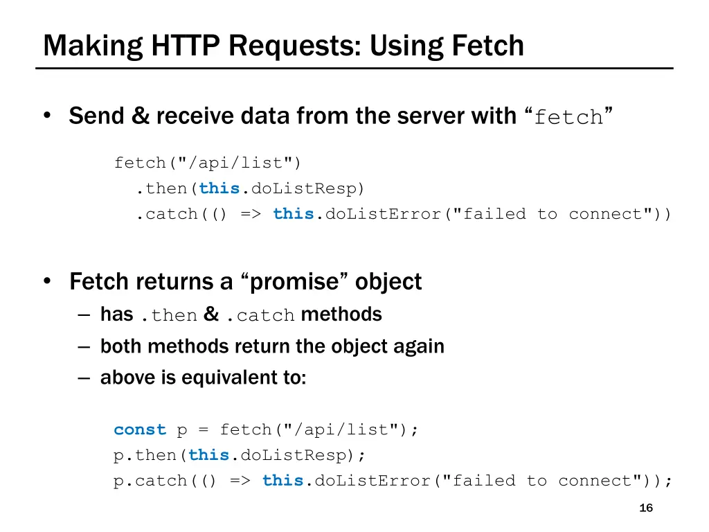 making http requests using fetch